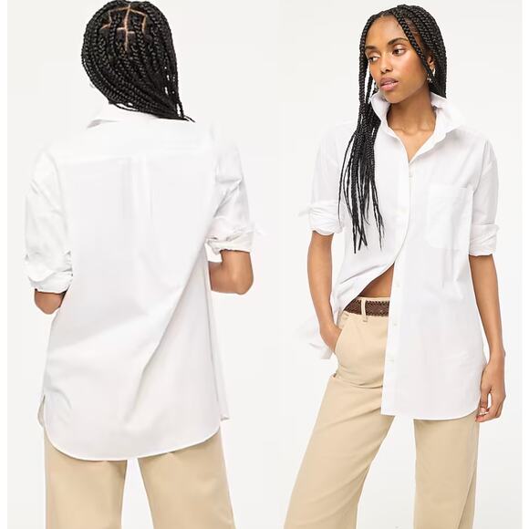J.Crew Factory | NWT Relaxed button-up shirt in white | Sz XL - Picture 1 of 11